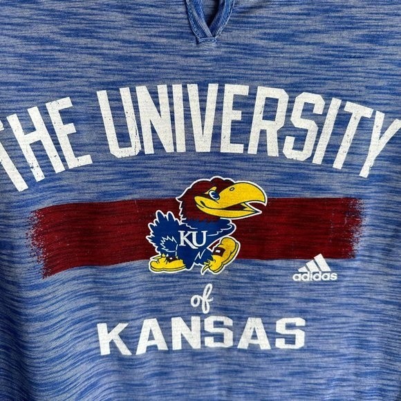 NWT‎ ADIDAS The University of Kansas Collegiate Ladies 3/4 Sleeve Top, L - Picture 5 of 5